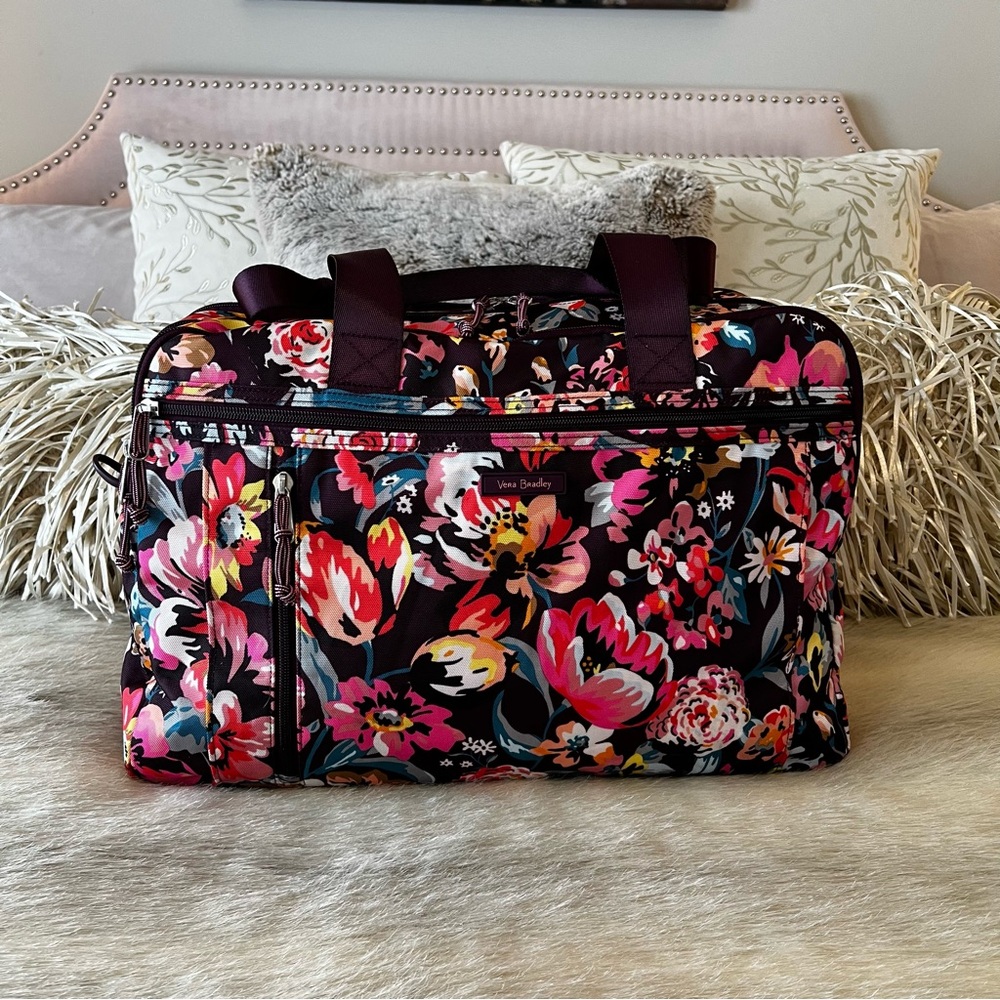 VERA BRADLEY Indiana Rose Lighten Up Compact Weekender Travel Bag Floral